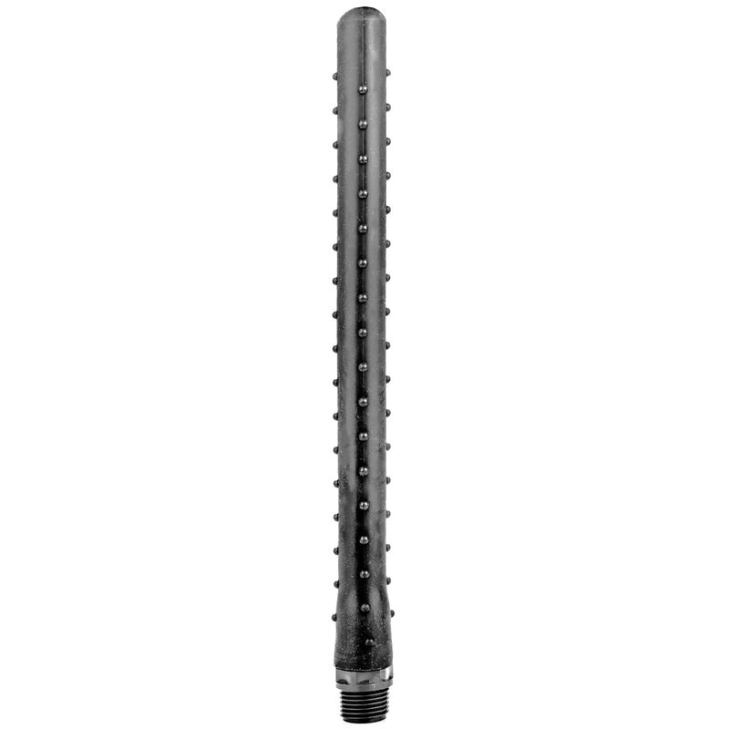 VOLLEDIG ZWART - GERIBBELDE DOUCHE ANALE SILICONE 27 CM
