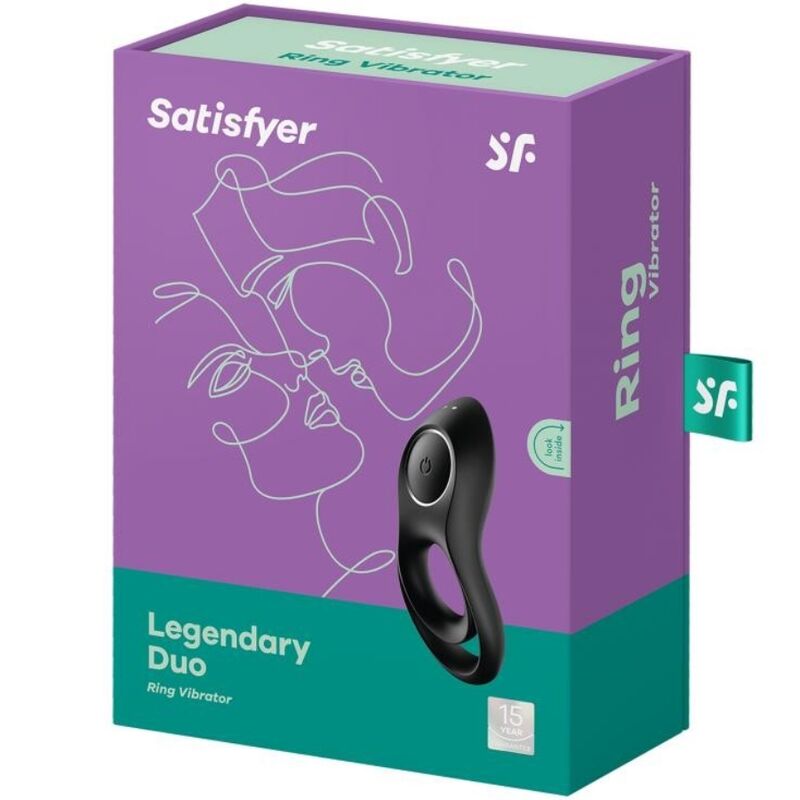 SATISFYER - LEGENDARY DUO RING VIBRATOR ZWART