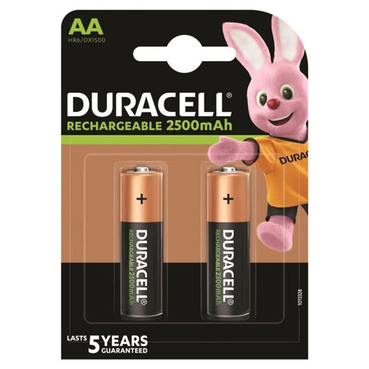 DURACELL - OPLAADBARE BATTERIJ HR6 AA 2500mAh 2 STUKS