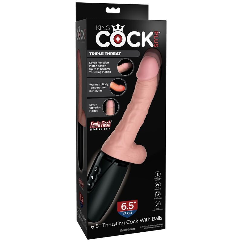 KING COCK - PLUS TRIPLE THREAT LICHTE HUIDSKLEUR