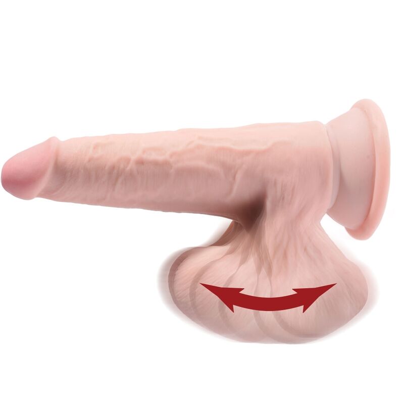 KING COCK - PLUS 3D DILDO ZWENKENDE BALLEN 15,2 CM LICHTE HUID