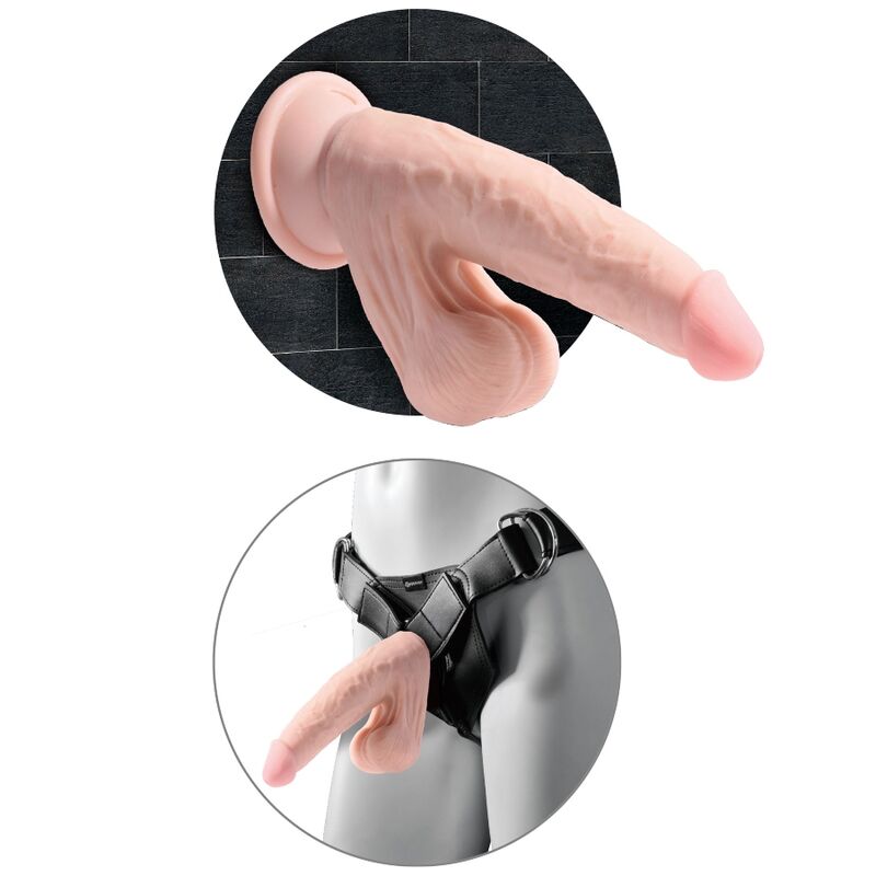 KING COCK - PLUS 3D DILDO ZWENKENDE BALLEN 15,2 CM LICHTE HUID