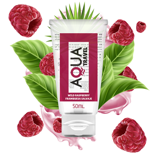 AQUA TRAVEL - GLIJMIDDEL OP WATERBASIS MET WILDE FRAMBOZENSMAAK - 50 ML