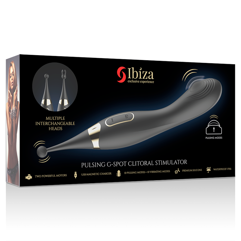 IBIZA - VERWISSELBARE CLITORISSTIMULATOR EN PULSERENDE G-SPOT VIBRATOR