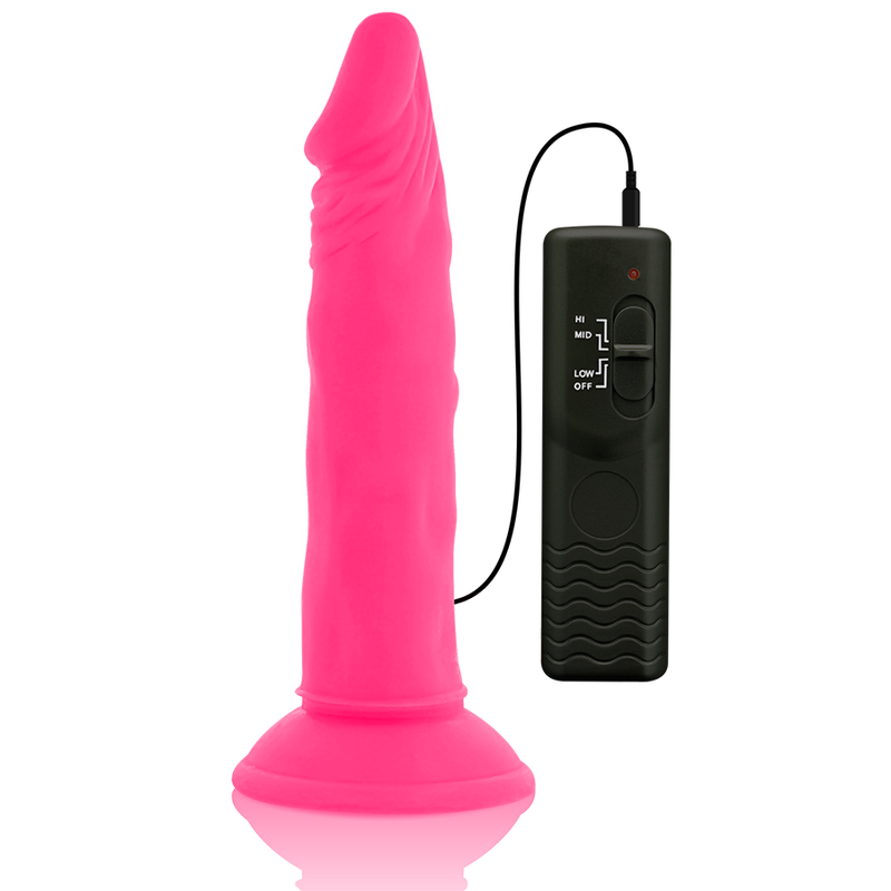 DIVERSIA - FLEXIBELE VIBRERENDE DILDO ROZE 23 CM -O- 4.3 CM