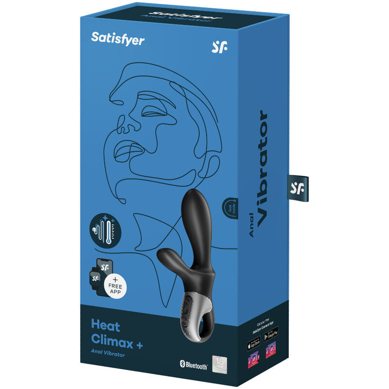 SATISFYER - HEAT CLIMAX+ ANAL VIBRATOR APP ZWART