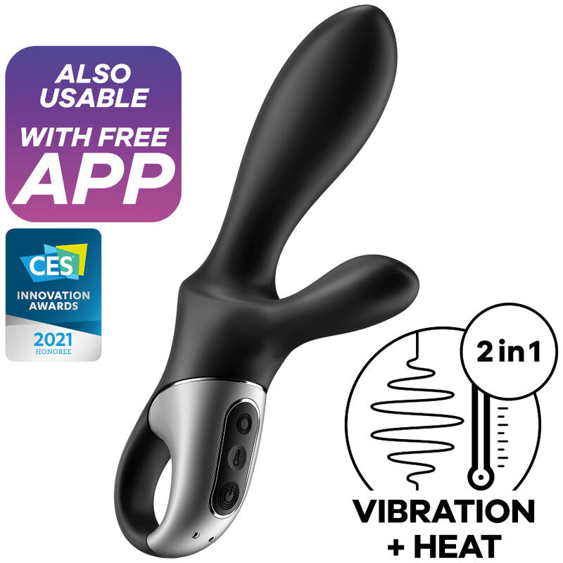SATISFYER - HEAT CLIMAX+ ANAL VIBRATOR APP ZWART