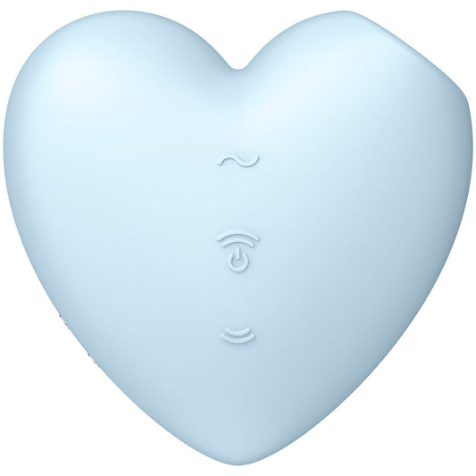 SATISFYER - CUTIE HEART LUCHTDRUK STIMULATOR & VIBRATOR BLAUW