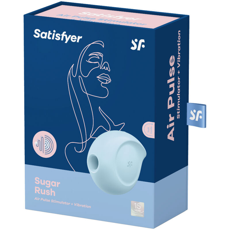 SATISFYER - SUGAR RUSH LUCHTDRUKSTIMULATOR & VIBRATOR BLAUW