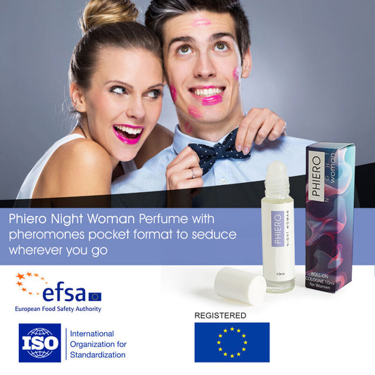 500 COSMETICS - PHIERO NIGHT WOMAN. PARFUM MET FEROMONEN IN ROLL-ON FORMAAT VOOR VROUWEN