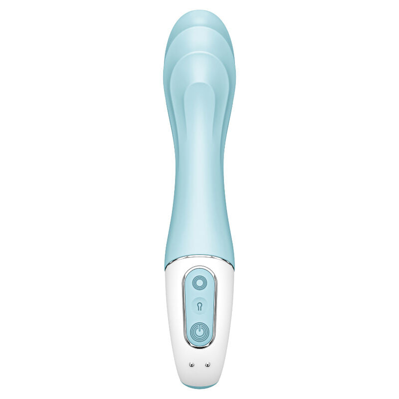 SATISFYER - LUCHTPOMP VIBRATOR 5+ OPBLAASBARE G-SPOT VIBRATOR APP BLAUW