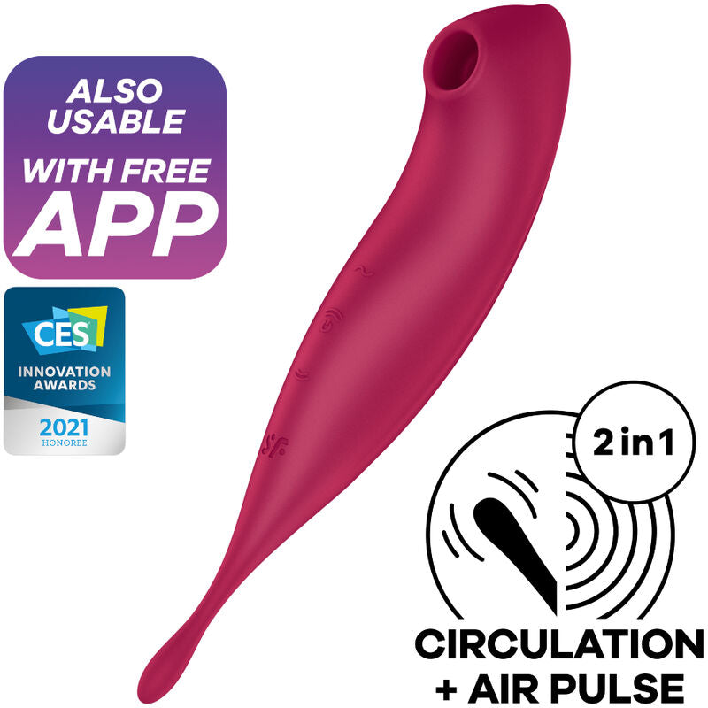 SATISFYER - TWIRLING PRO+ LUCHTDRUKSTIMULATOR & VIBRATOR APP ROT