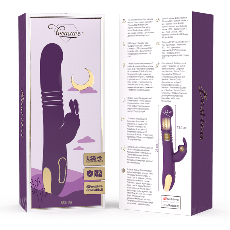 TREASURE - BASTIAN KONIJN OP & NEER ROTATOR & VIBRATOR + WATCHME AFSTANDSBEDIENING