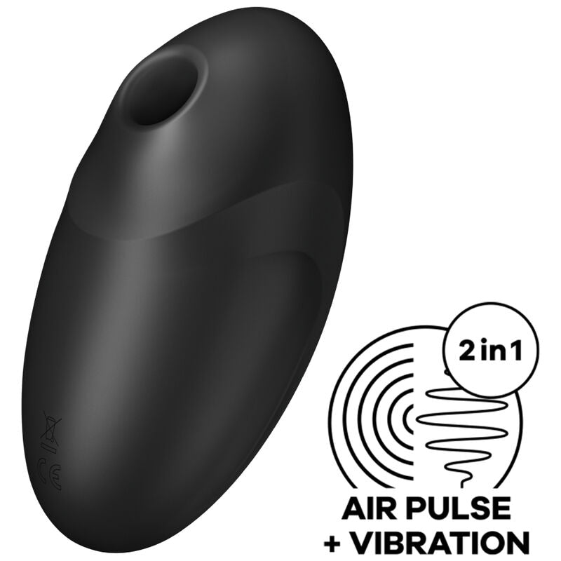 SATISFYER - VULVA LOVER 3 STIMULATOR EN VIBRATOR ZWART