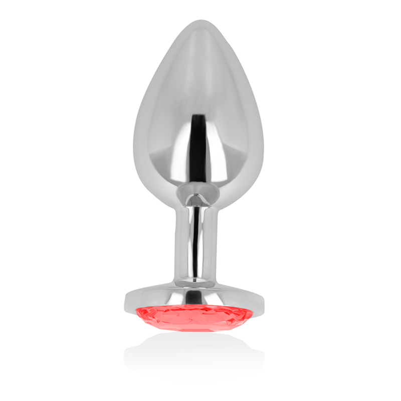 OHMAMA - ANAALPLUG MET RODE KRISTAL 8 CM