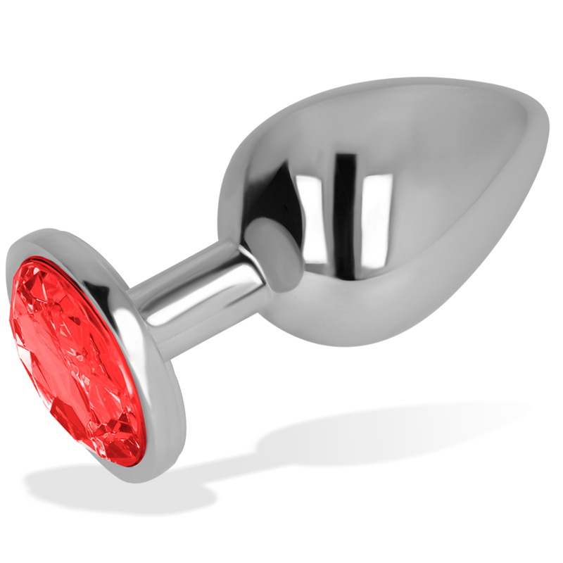 OHMAMA - ANAALPLUG MET RODE KRISTAL 8 CM