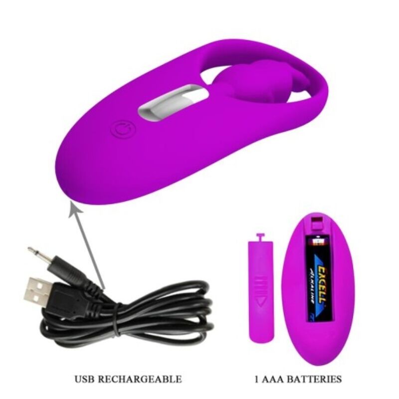 PRETTY LOVE - WILDE KONIJN STIMULATOR VOOR SLIPJES MET AFSTANDSBEDIENING LILA