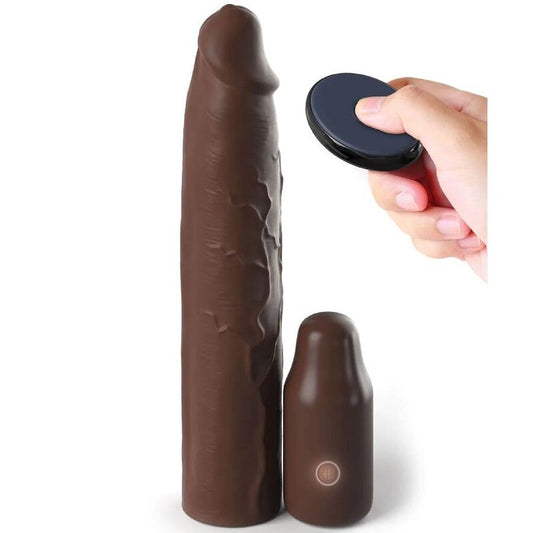 FANTASY X-TENSIONS - PIPEDREAMS SLEEVE 22,86 CM + 7,62 CM PLUG AFSTANDSBEDIENING BRUIN