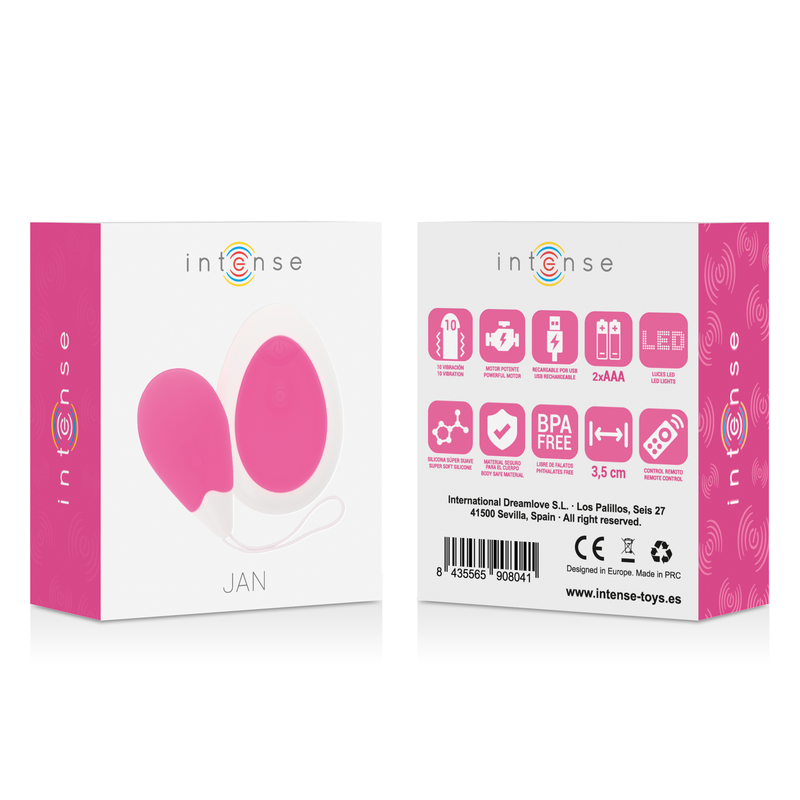 INTENSE - JAN EGG VIBRATOR AFSTANDSBEDIENING ROZE