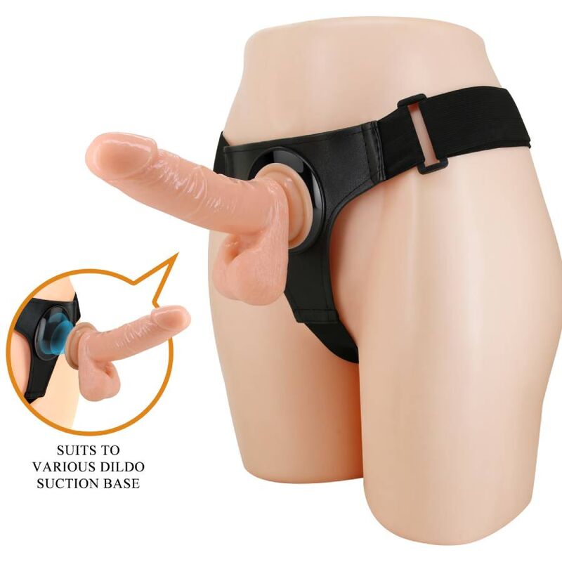 PRETTY LOVE - HARNESS SLIP UNIVERSEEL HARNAS MET DILDO TOM 20 CM NATUURLIJK
