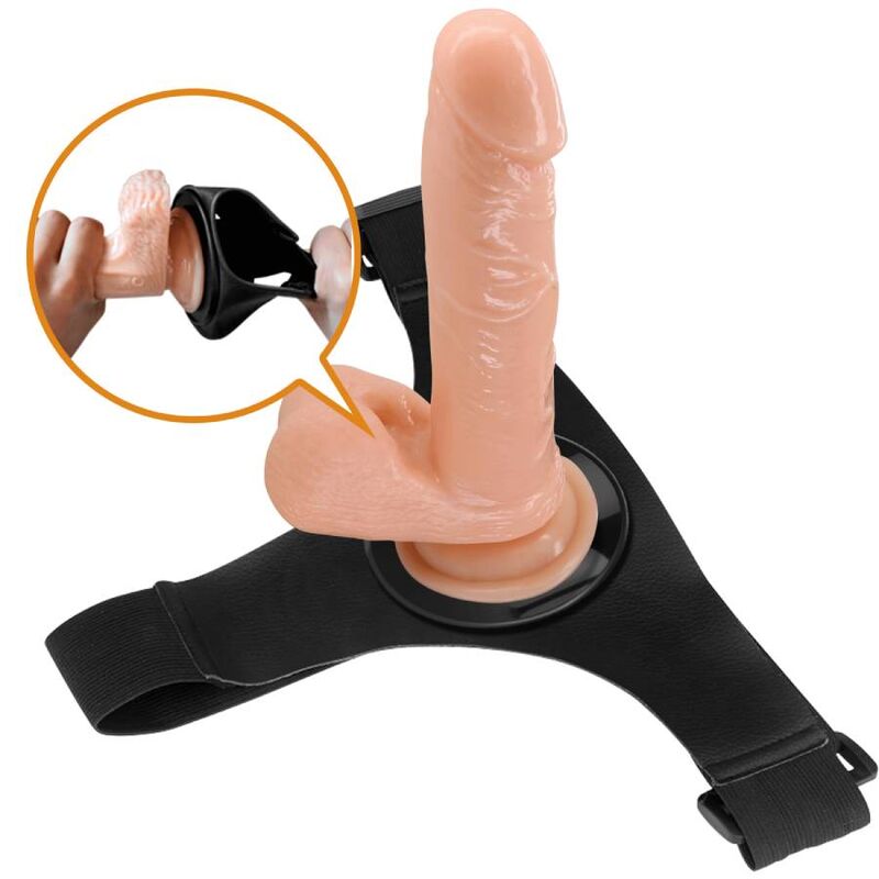 PRETTY LOVE - HARNESS SLIP UNIVERSEEL HARNAS MET DILDO TOM 20 CM NATUURLIJK