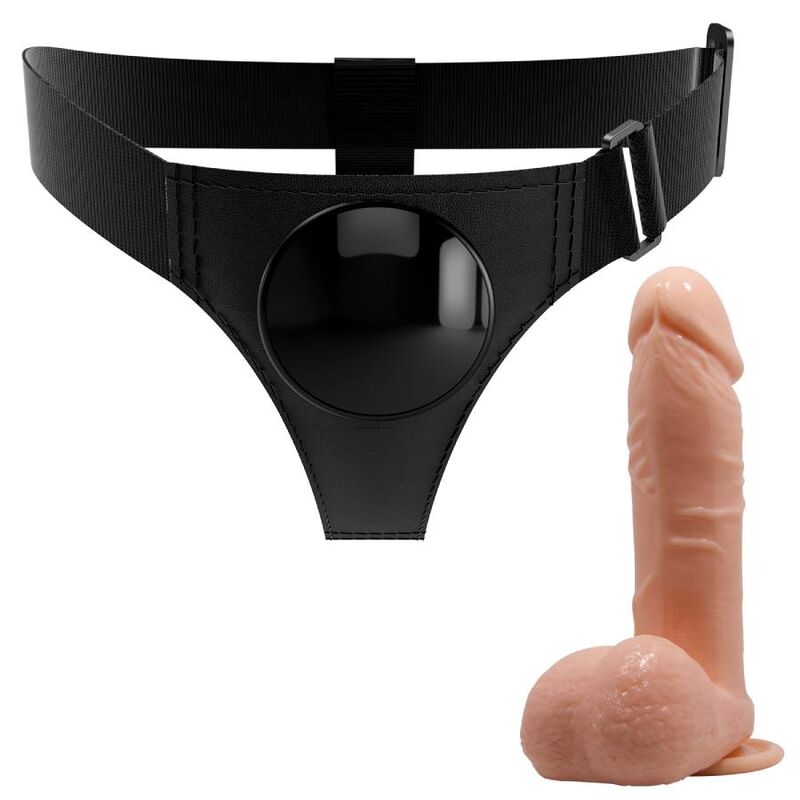 PRETTY LOVE - HARNESS SLIP UNIVERSEEL HARNAS MET DILDO TOM 20 CM NATUURLIJK