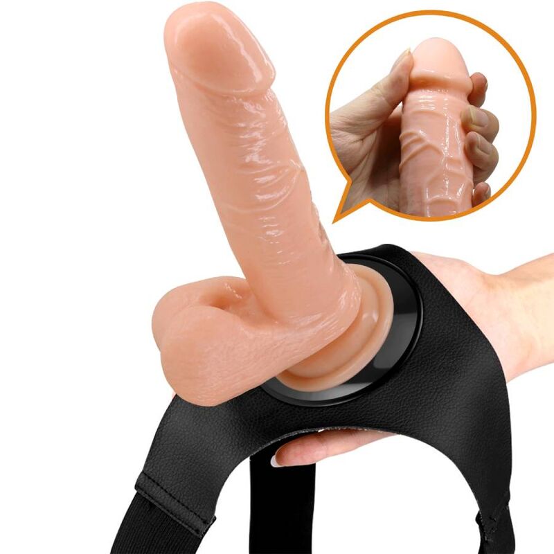 PRETTY LOVE - HARNESS SLIP UNIVERSEEL HARNAS MET DILDO TOM 20 CM NATUURLIJK