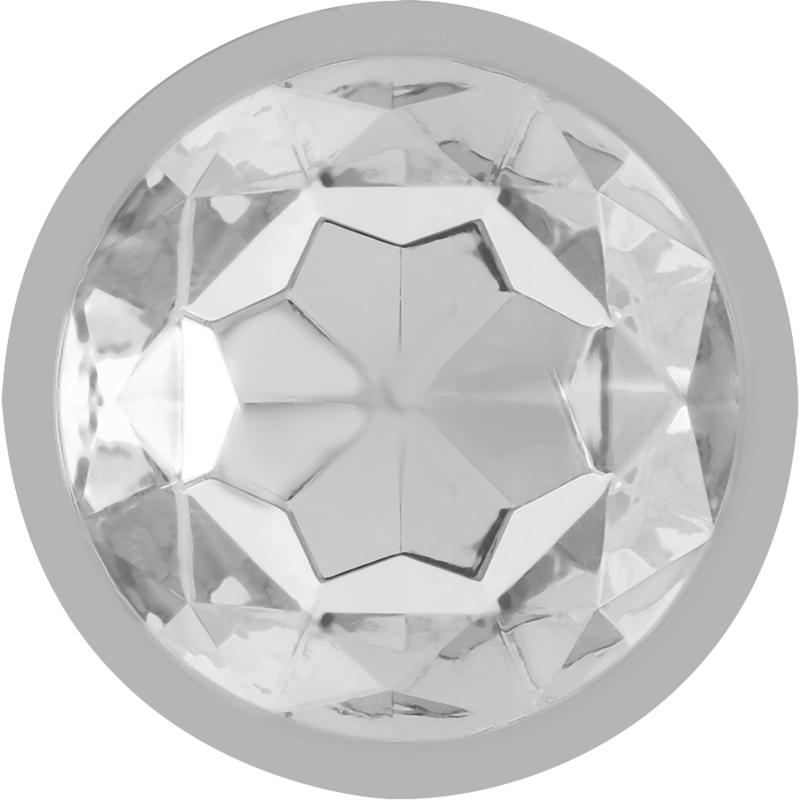 INTENSE - ALUMINIUM METALEN ANAALPLUG MET ZILVEREN KRISTAL MAAT S