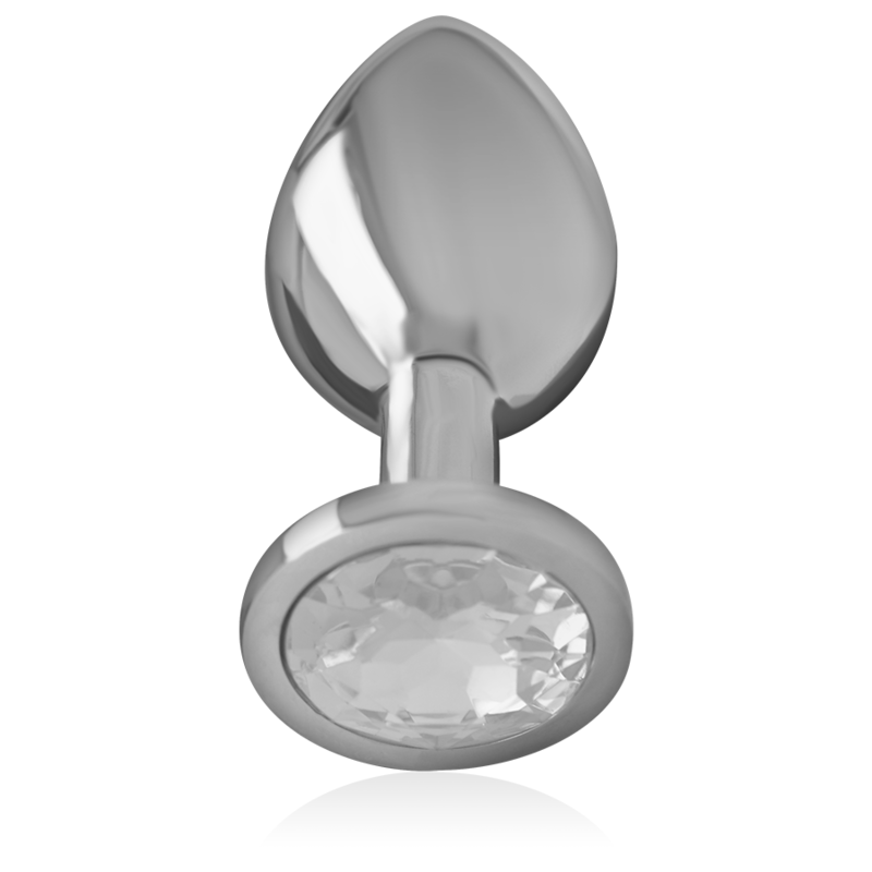 INTENSE - ALUMINIUM METAL ANALE PLUG MET ZILVEREN KRISTAL MAAT L