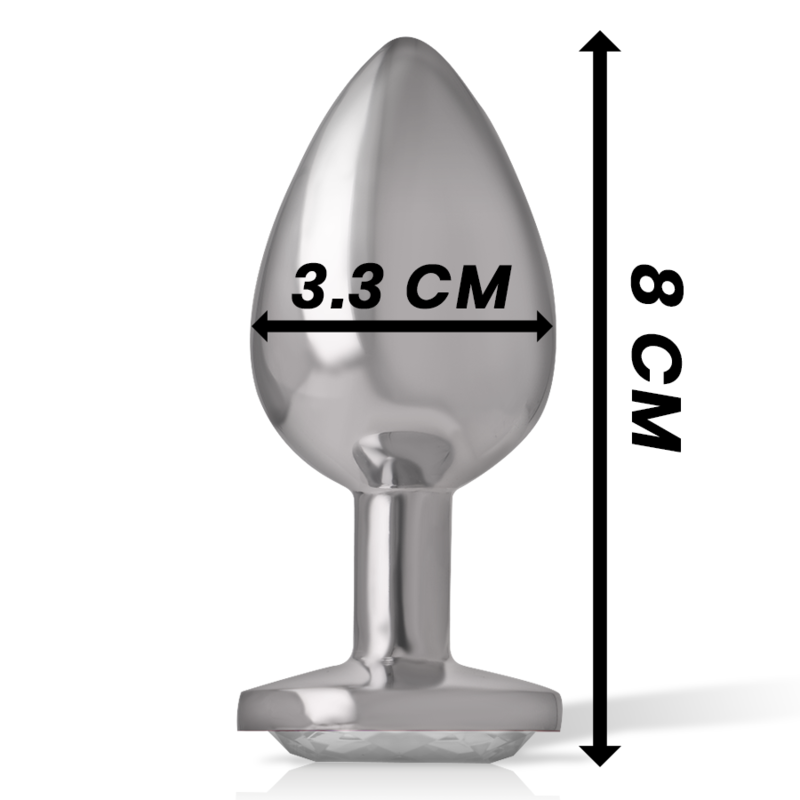 INTENS - ANALPLUG VAN ALUMINIUM MET ZILVEREN KRISTAL MAAT M