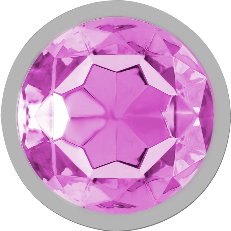 INTENS - ALUMINIUM METALEN ANALE PLUG MET ROZE KRISTAL MAAT S