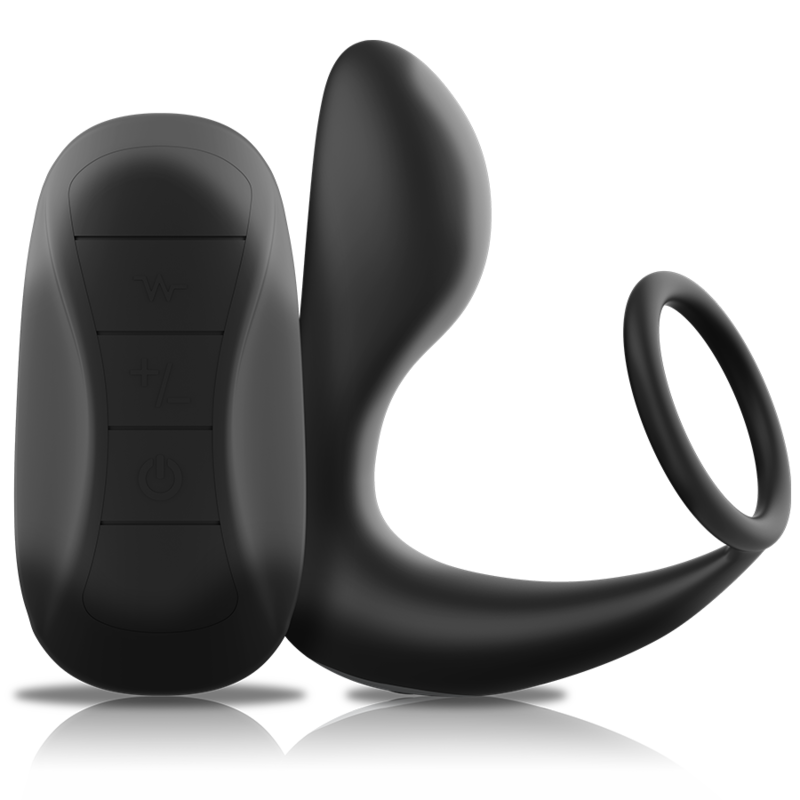 ZWART&ZILVER - AFSTANDSBEDIENING ANALE MASSAGER OPLAADBAAR SILICONEN ZWART