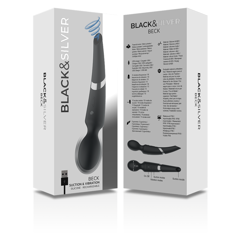ZWART&ZILVER - BECK WAND EN ZUIGNAP 2-IN-1 SILICONEN
