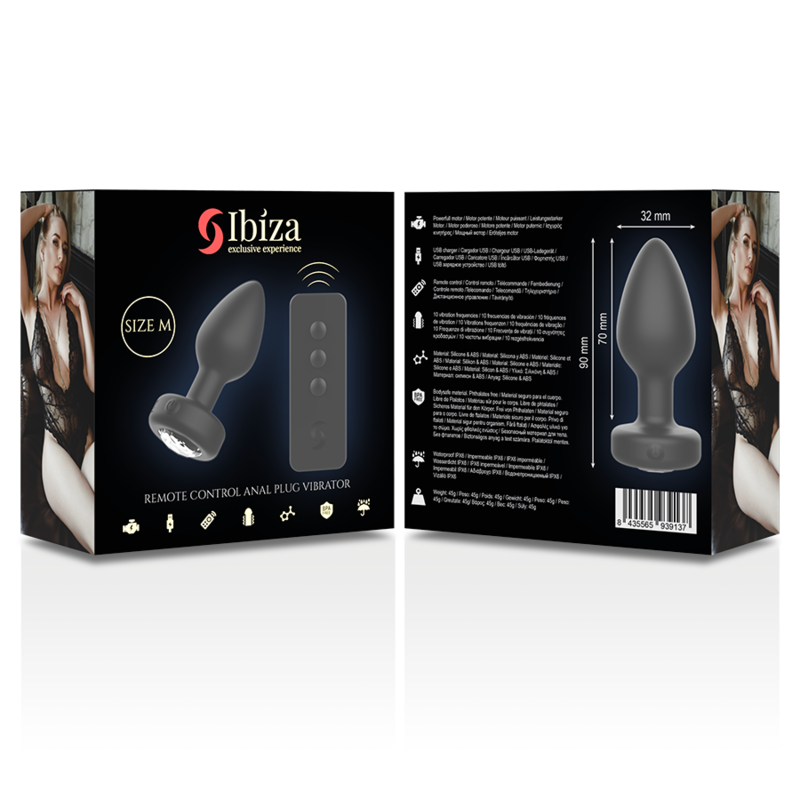 IBIZA - AFSTANDSBEDIENING ANALE PLUG MAAT M