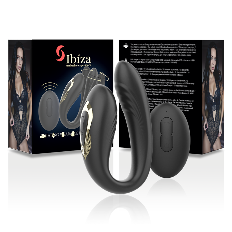 IBIZA - ROTERENDE DUBBELE VIBRATOR AFSTANDSBEDIENING