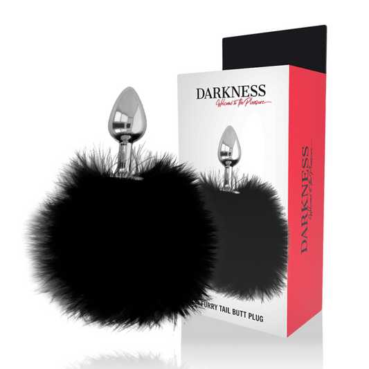 DARKNESS - EXTRA ANALE BUTTPLUG MET STAART ZWART 7 CM