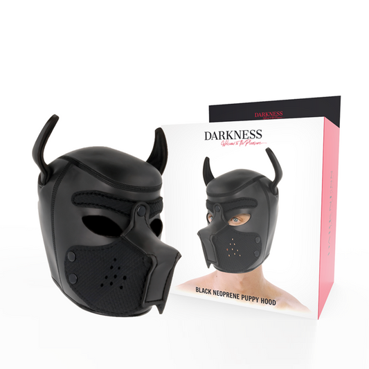 DARKNESS - NEOPREEN HONDENMASKER MET VERWIJDERBARE MUILKORF L