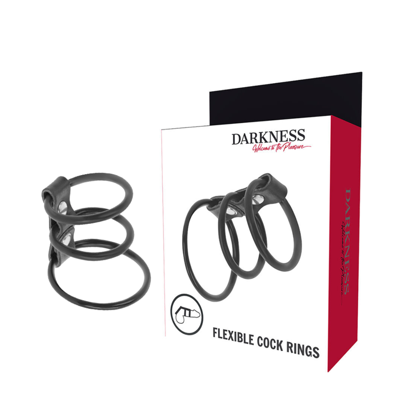 DARKNESS - SET VAN 3 FLEXIBELE PENISRINGEN