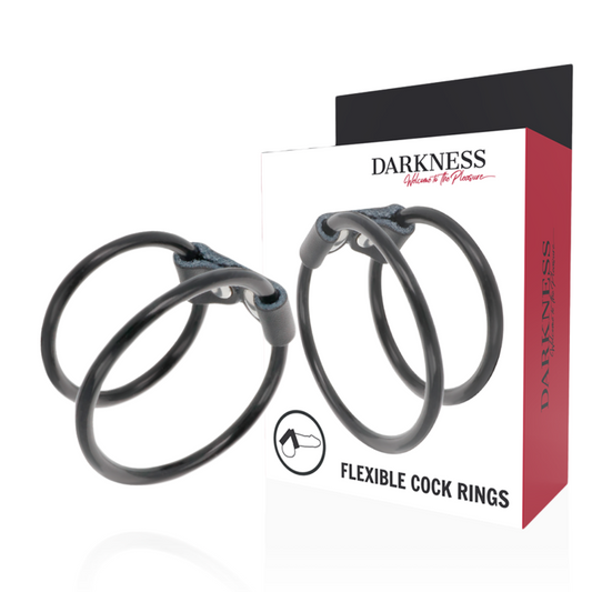 DARKNESS - DUBBELE FLEXIBELE PENISRING