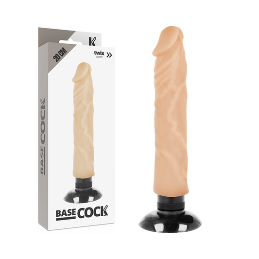 BASECOCK - REALISTISCHE VIBRATOR 2-1 NATUURLIJK 20 CM -O- 4 CM