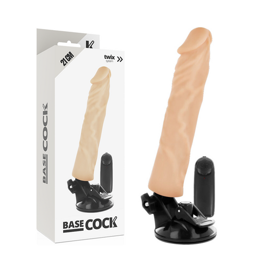 BASECOCK - REALISTISCHE AFSTANDSBEDIENDE VIBRATOR NATUURLIJK 21 CM -O- 4 CM