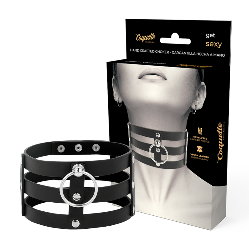 COQUETTE CHIC DESIRE - FETISH STIJL VEGAN LEREN CHOKER