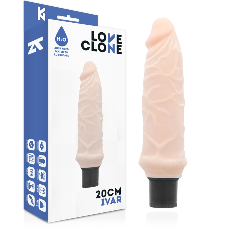 LOVECLONE - IVAR ZELFSMEERBARE VIBRATOR 20 CM -O- 3.7 CM