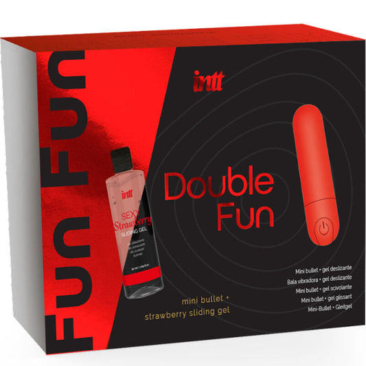 INTT RELEASES - DOUBLE FUN KIT MET TRILLENDE KOGEL EN AARDBEI MASSAGEGEL