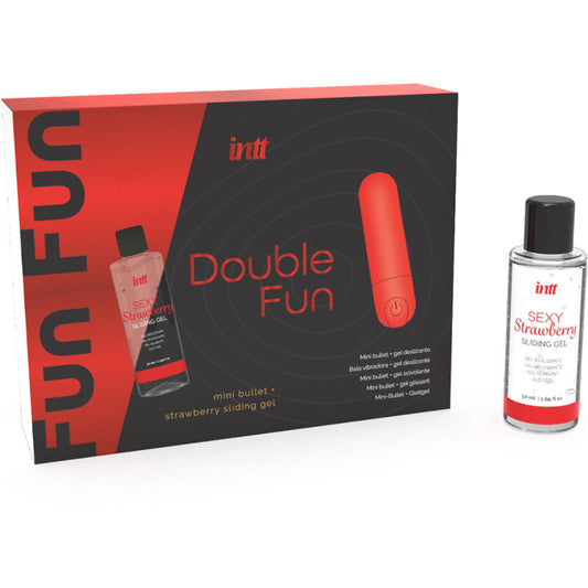 INTT RELEASES - DOUBLE FUN KIT MET TRILLENDE KOGEL EN AARDBEI MASSAGEGEL