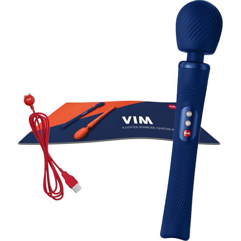 FUN FACTORY - VIM WAND RUMBLE OPLAADBARE SILICONEN VIBRATOR MIDDERNACHTBLAUW