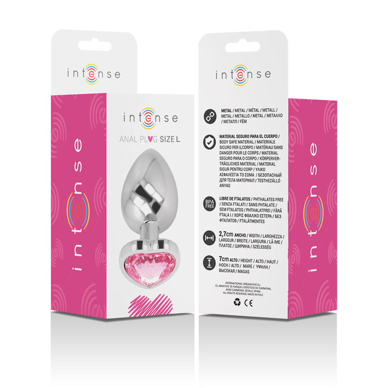 INTENSE - ANALPLUG VAN ALUMINIUM ROZE HART MAAT L