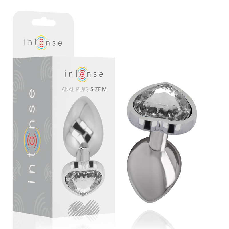 INTENSE - ALUMINIUM METALEN ANALE PLUG WIT HART MAAT M