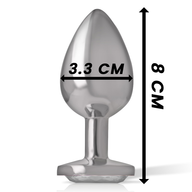 INTENSE - ALUMINIUM METALEN ANALE PLUG WIT HART MAAT M