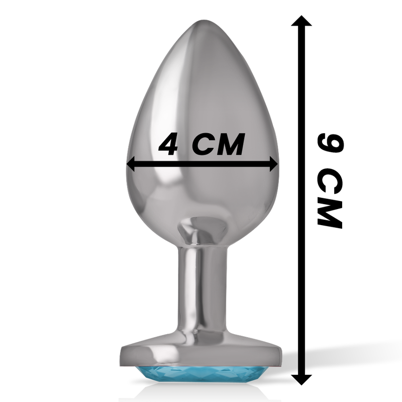 INTENSE - ALUMINIUM METAL ANALE PLUG BLAUW HART MAAT L